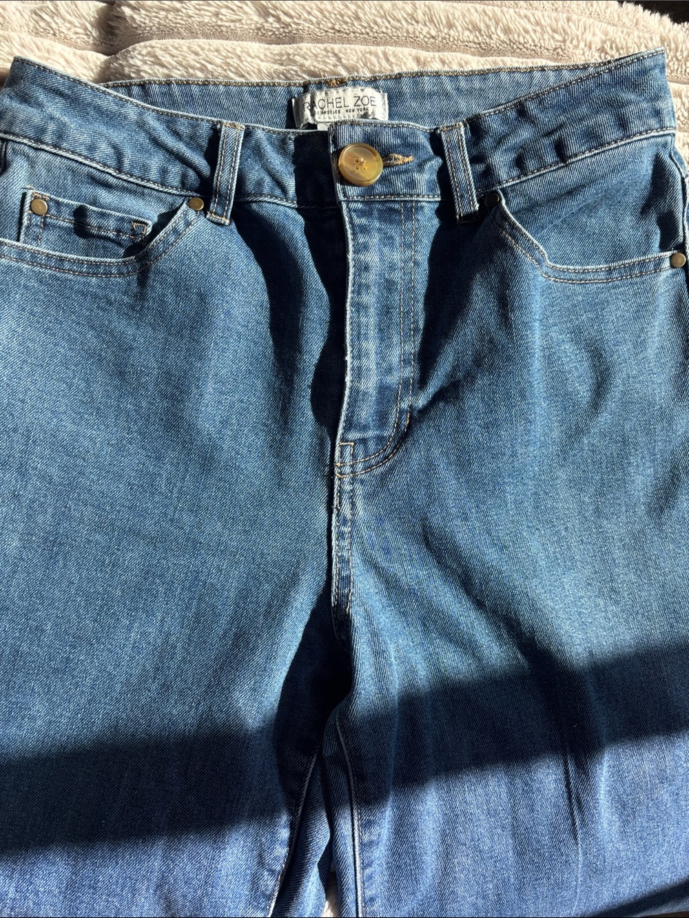 Rachel Zoe Women's Straight-Leg Jeans in Medium Blue Wash - Picture 5 of 7